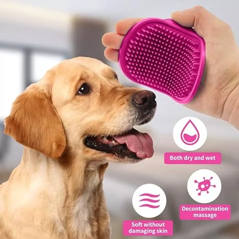 Dog Grooming Supplies, Dog Hair Brush, Cat Hair Brush, Pet Brush, Dog Bath Brush (Black)