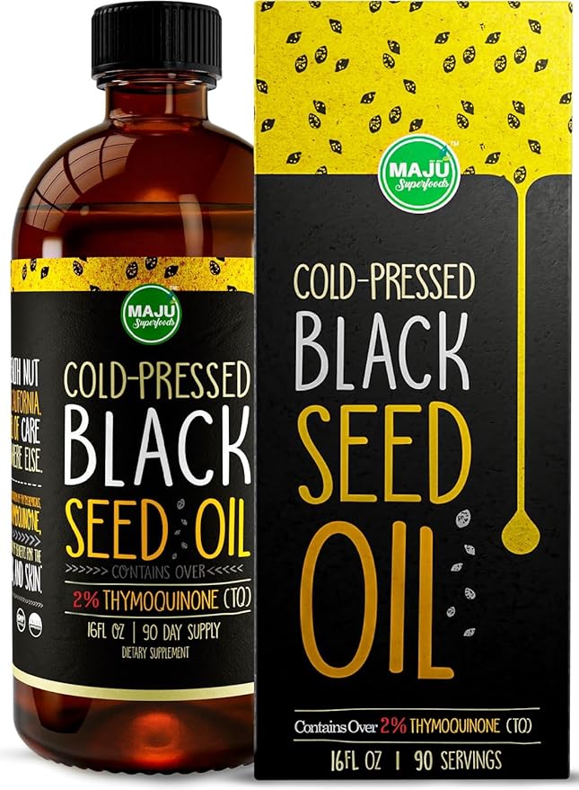 (B07XJZ7TDB) - MAJU's Black Cumin Seed Oil, 16oz - 3x% Thymoquinone, Cold Pressed, Non-GMO, 100% Turkish Black Seed Oil