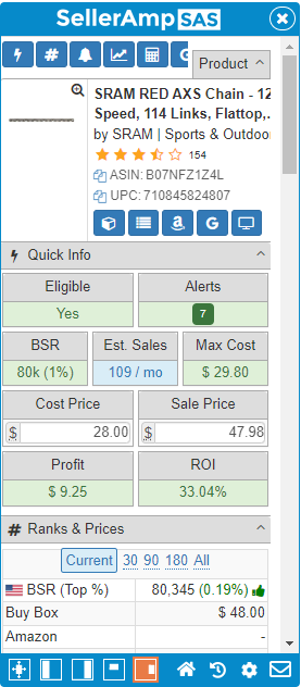 (B07NFZ1Z4L) - SRAM RED AXS Chain - 12-Speed, 114 Links, Flattop, Silver