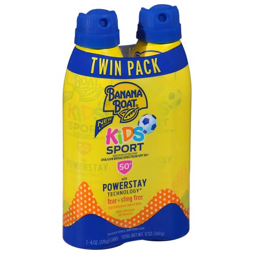 (B077D7L95C) - Banana Boat Kids Sport Sunscreen Spray SPF 50, Twin Pack | Kids Sunscreen Spray