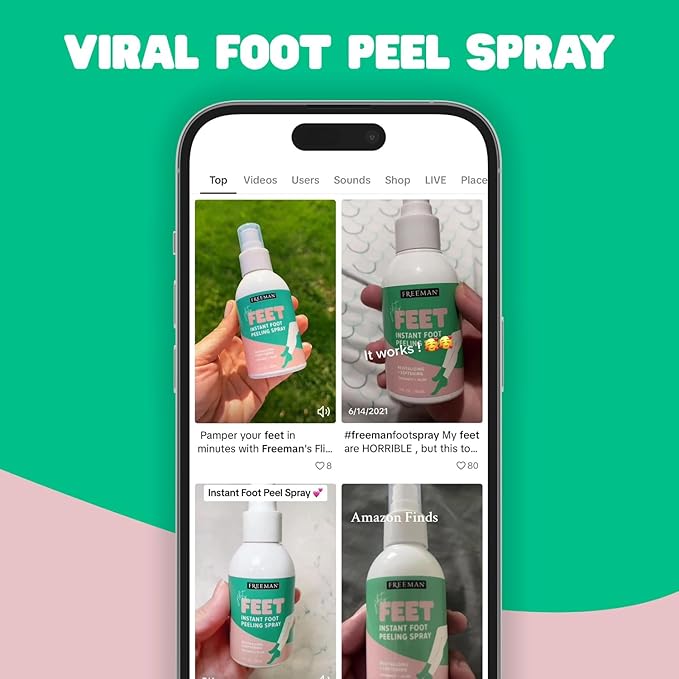 (B0973L1NVT) - Freeman Flirty Feet Instant Foot Peeling Spray, Exfoliating Foot Mask For Summer, Moisturizing & Smooth Dry,