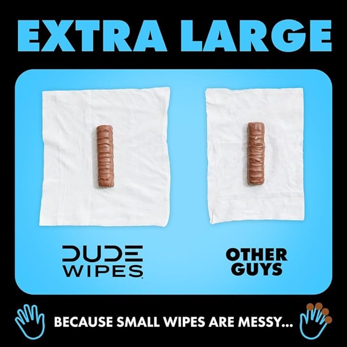 (B010NE2XPC) - DUDE Wipes - Flushable Wipes - 6 Pack, 288 Wipes - Unscented Extra-Large Adult Wet Wipes - Vitamin-E & Aloe - Septic and Sewer Safe