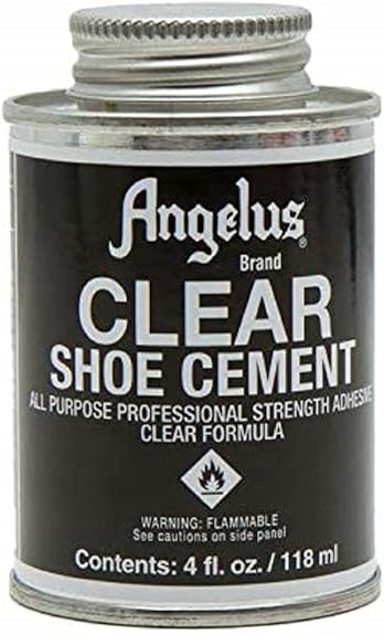 (B01H2CP08K) - Angelus Clear Shoe Cement, 4oz can (992-04-000)