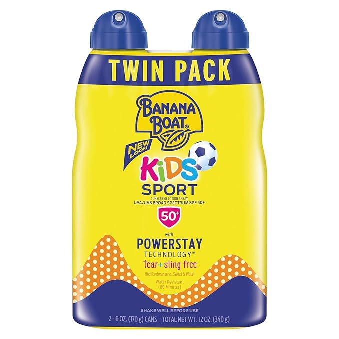 (B077D7L95C) - Banana Boat Kids Sport Sunscreen Spray SPF 50, Twin Pack | Kids Sunscreen Spray