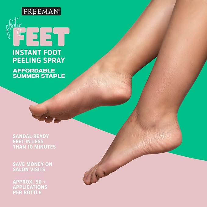 (B0973L1NVT) - Freeman Flirty Feet Instant Foot Peeling Spray, Exfoliating Foot Mask For Summer, Moisturizing & Smooth Dry,