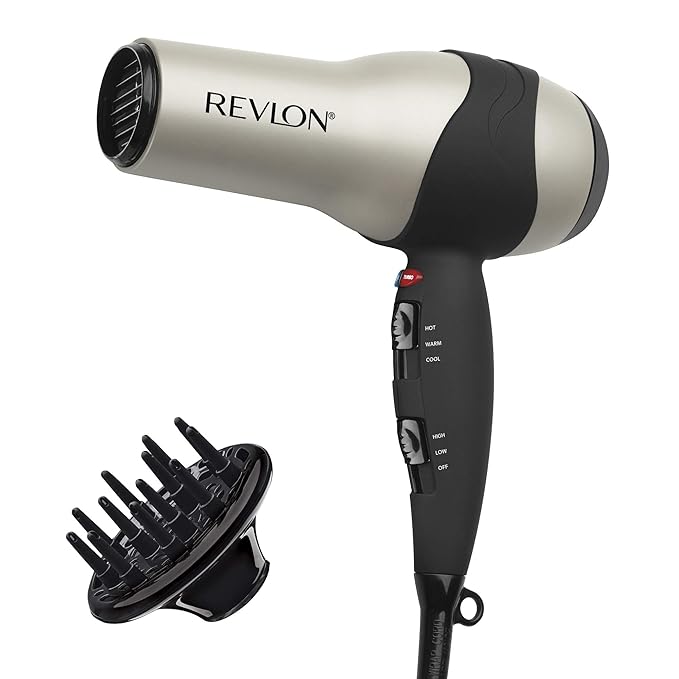 (B0027SU9JU) - REVLON Turbo Hair Dryer with Advanced Ionic Technology, Ceramic Coating | Turbo Heat and Cold Shot Features