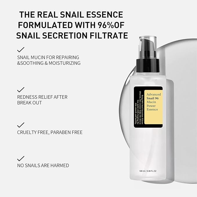 (B0D4QM1RHB) - Advanced Snail Mucin 96% Power Repairing Essence, Snail Mucin 96% - Anti-Aging Serum