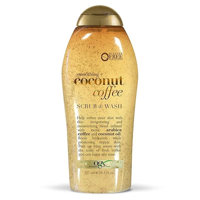 (B07CTSS14R) - OGX Smoothing + Coconut Coffee Exfoliating Body Scrub with Arabica Coffee & Coconut Oil