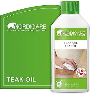 (B08VGY74Q5) - Nordicare Teak Oil (525 ml) - Wood Oil for the Entire Indoor Area - Revives the Original Color of Wood