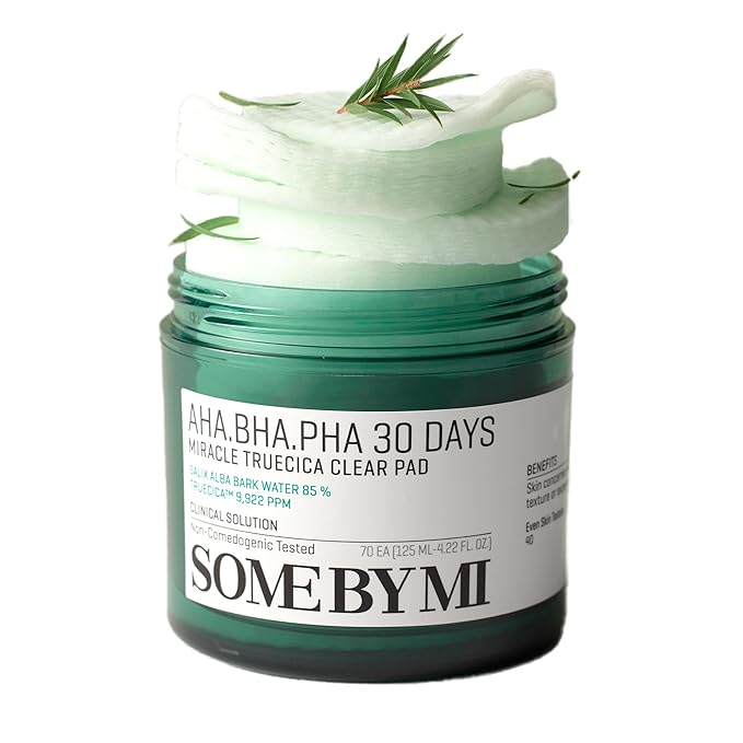 (B085T6JWF6) - SOME BY MI AHA BHA PHA 30 Days Miracle Truecica Clear Pad - 70 Pads, 4.22Oz