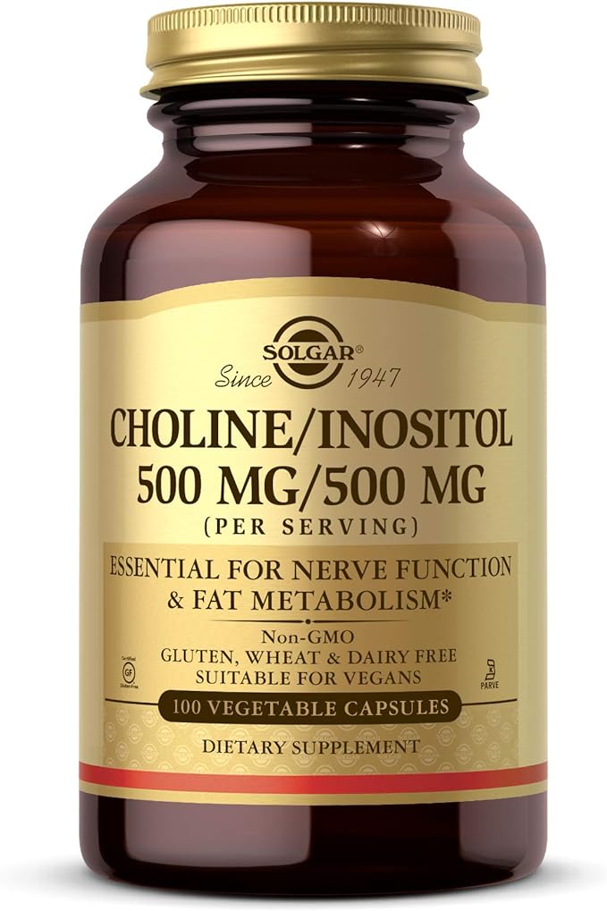 (B00014EBPA) - Solgar Choline/Inositol 500 mg/500 mg, 100 Vegetable Capsules - Energy Metabolism