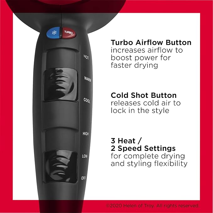 (B0027SU9JU) - REVLON Turbo Hair Dryer with Advanced Ionic Technology, Ceramic Coating | Turbo Heat and Cold Shot Features