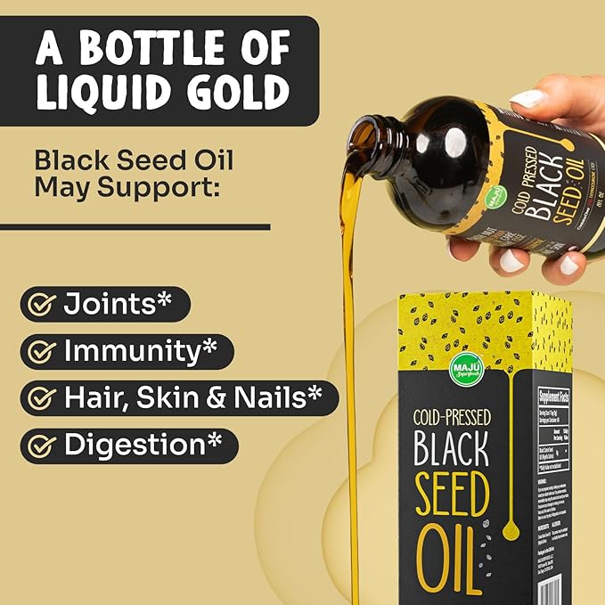 (B07XJZ7TDB) - MAJU's Black Cumin Seed Oil, 16oz - 3x% Thymoquinone, Cold Pressed, Non-GMO, 100% Turkish Black Seed Oil