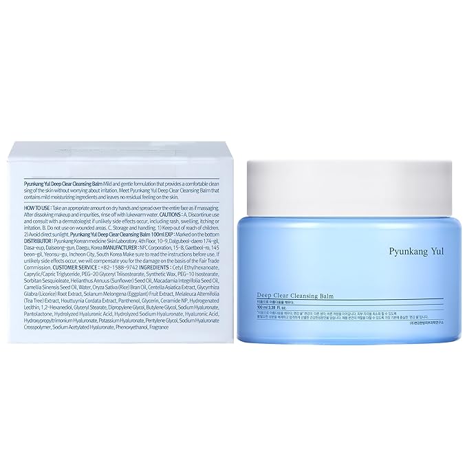 Pyunkang Yul [PKY] Deep Clear Cleansing Balm, All in One Facial Cleanser for Heavy Makeup Removal