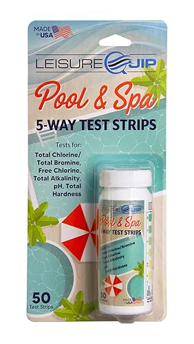 (B0B4BNCW7Z) - LeisureQuip 5-Way Test Strips - Made in USA, Accurate & Easy to Read Hot Tub Test Strips