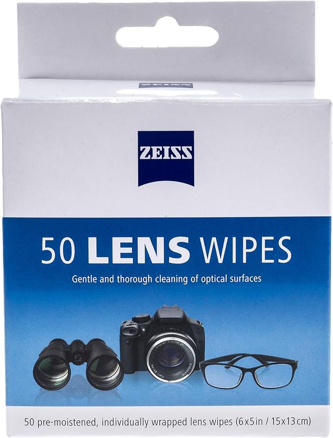 (B00AXYVUKM) - Zeiss Pre-Moistened Lens Cleaning Wipes - Cleans Bacteria, Germs and Without Streaks for Eyeglasses and Sunglasses - (50 Count)