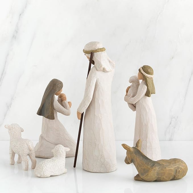 (B00164M9XA) - Willow Tree 6-Piece Nativity Set, Behold The Awe and Wonder of The Christmas Story, Build a Family Holiday