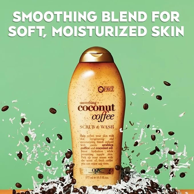 (B07CTSS14R) - OGX Smoothing + Coconut Coffee Exfoliating Body Scrub with Arabica Coffee & Coconut Oil