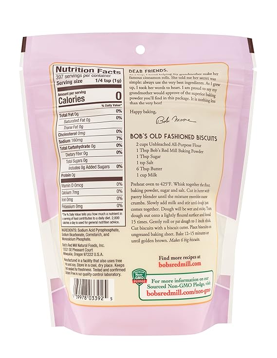 (B078T2TL6M) - Bob's Red Mill Baking Powder, 14 Ounce (Pack of 1)