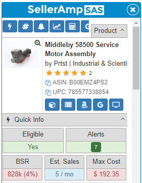 Used - Middleby 58500 Service Motor Assembly